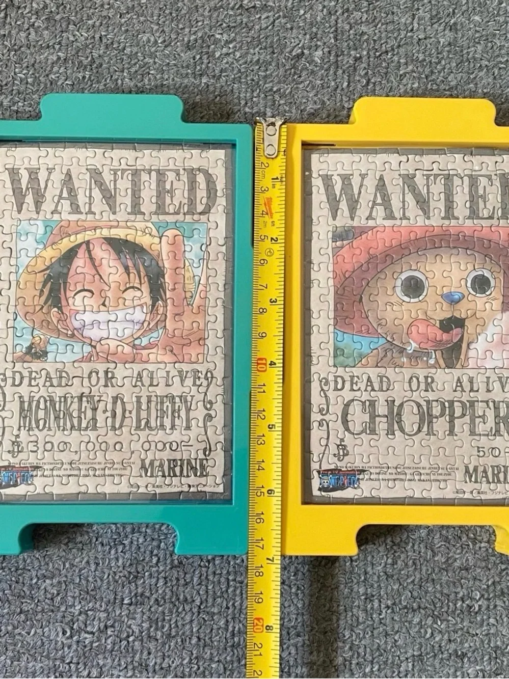 Onepiece Wanted Poster Wall Art Set - Teal & Yellow Frames